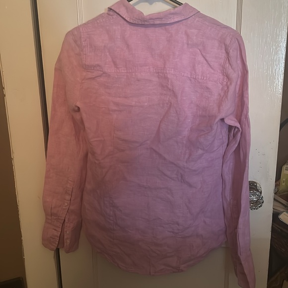 Pink linen button down size 0 - Picture 3 of 5